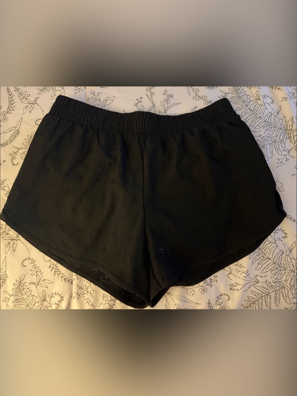 Yogalicious Black Eyelet Athletic Shorts
